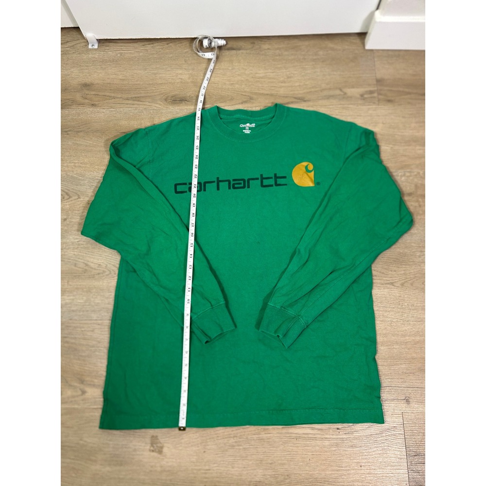 Carhartt Long Sleeve Graphic T-Shirt Green Logo Mens M